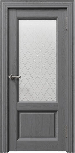 Дверь межкомнатная Соренто (Sorrento) 80010 Атрацит Soft touch Остекленная