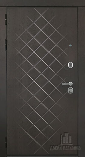 Дверь входная Президент Люкс зеркало, цвет Горький шоколад, панель - decanto цвет Серый бархат