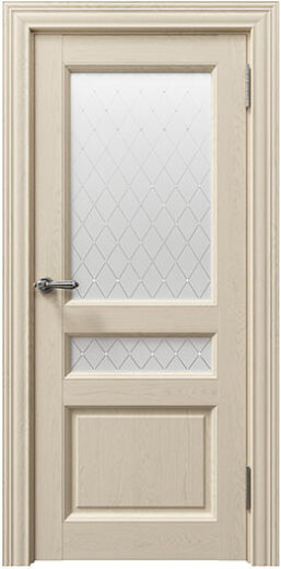 Дверь межкомнатная Соренто (Sorrento) 80014 Кремовый Soft touch Остекленная