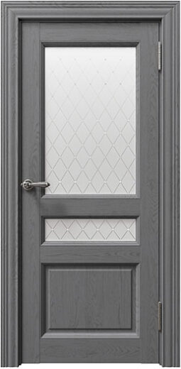 Дверь межкомнатная Соренто (Sorrento) 80014 Атрацит Soft touch Остекленная