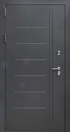 Дверь входная уличная Страж T1 Термо, цвет Букле Графит, панель - 3k yodoors-t1 цвет Белоснежная мягкая шагрень
