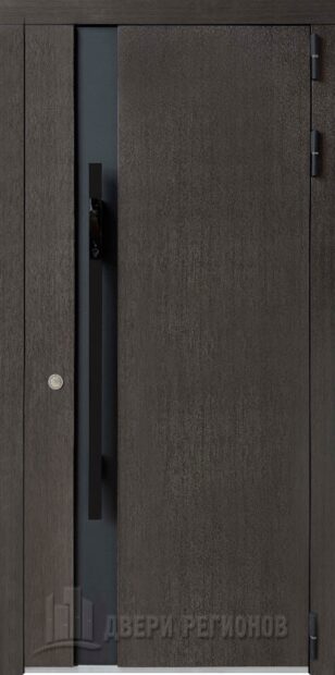 Дверь входная ДУ-1 dark oak 20, ПВХ белый матовый