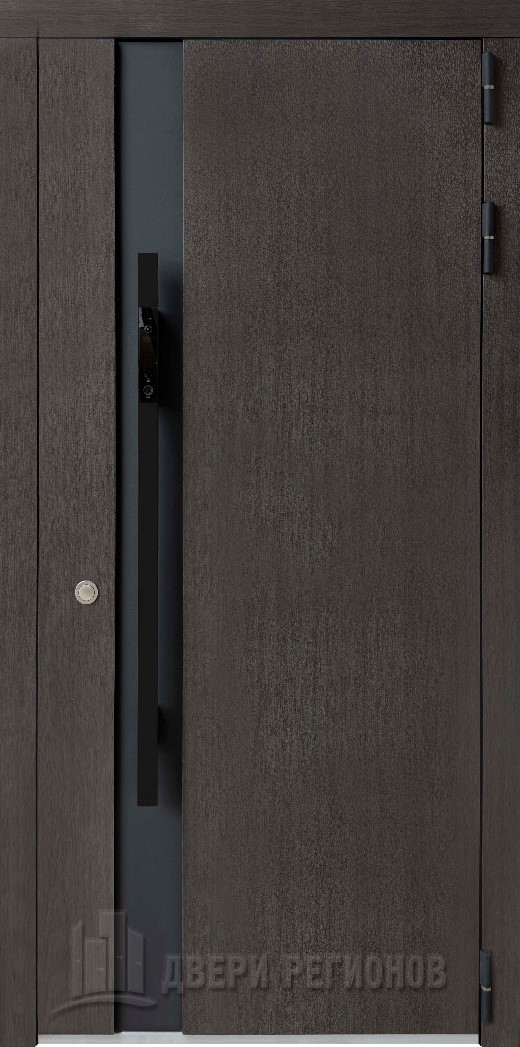Дверь входная ДУ-1 dark oak 20, ПВХ белый матовый